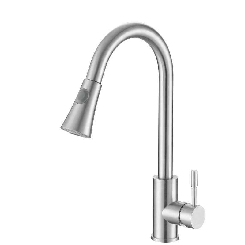 Stainless steel hot and cold faucet white surface treatment